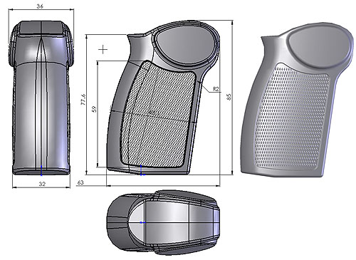 Dibujo y Diseño de Mango para revolver