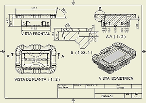 Planos de detalle para fabricación de pieza